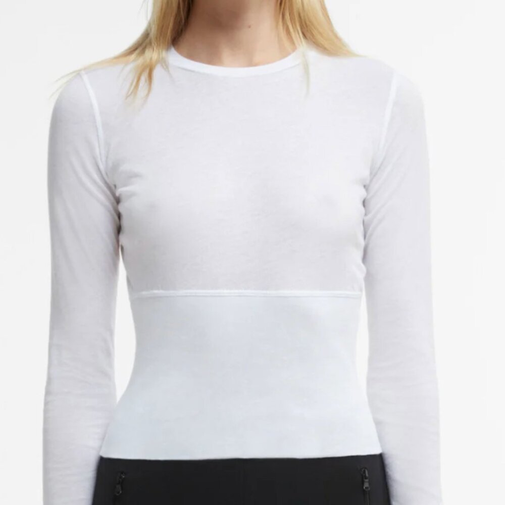 NWT WARDROBE.NYC Crop Fitted Long Sleeve Tee (S) WHITE